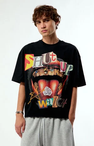 Shut Up & Watch Cropped Boxy T-Shirt image number 1