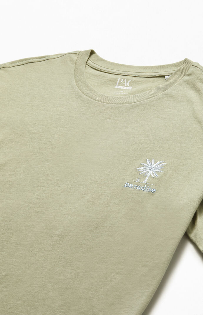 Eco Paradise Palm Embroidered Short Sleeve T-Shirt