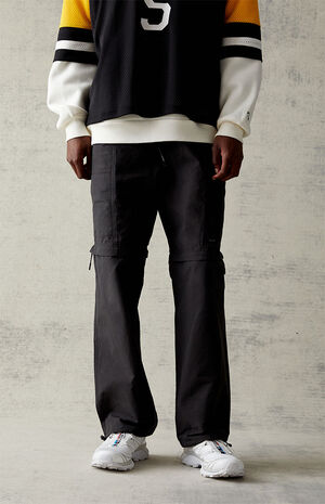 Black Zip Off Baggy Cargo Pants image number 1