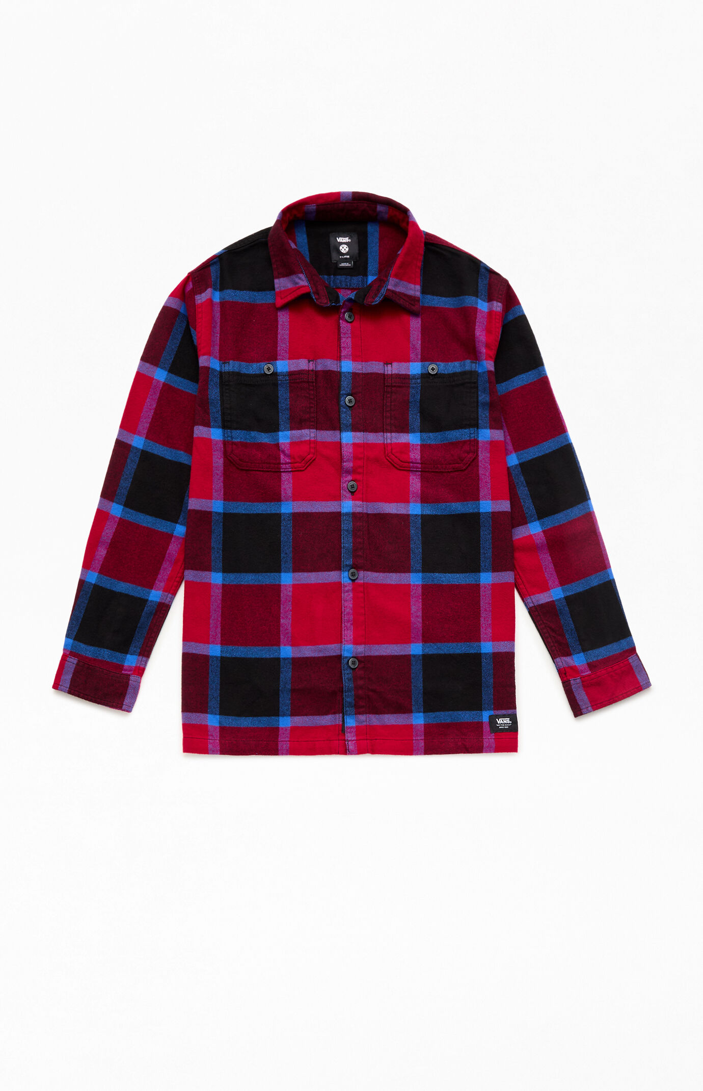 Vans Kids Larkspur Plaid Flannel Long Sleeve Shirt