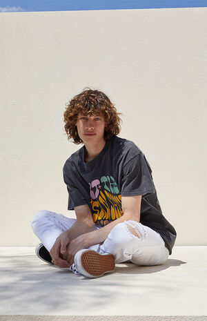 Skinny White High Stretch Jeans image number 3