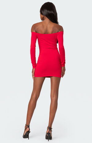 The Right Shoulder Is Gathered  Mini Dress