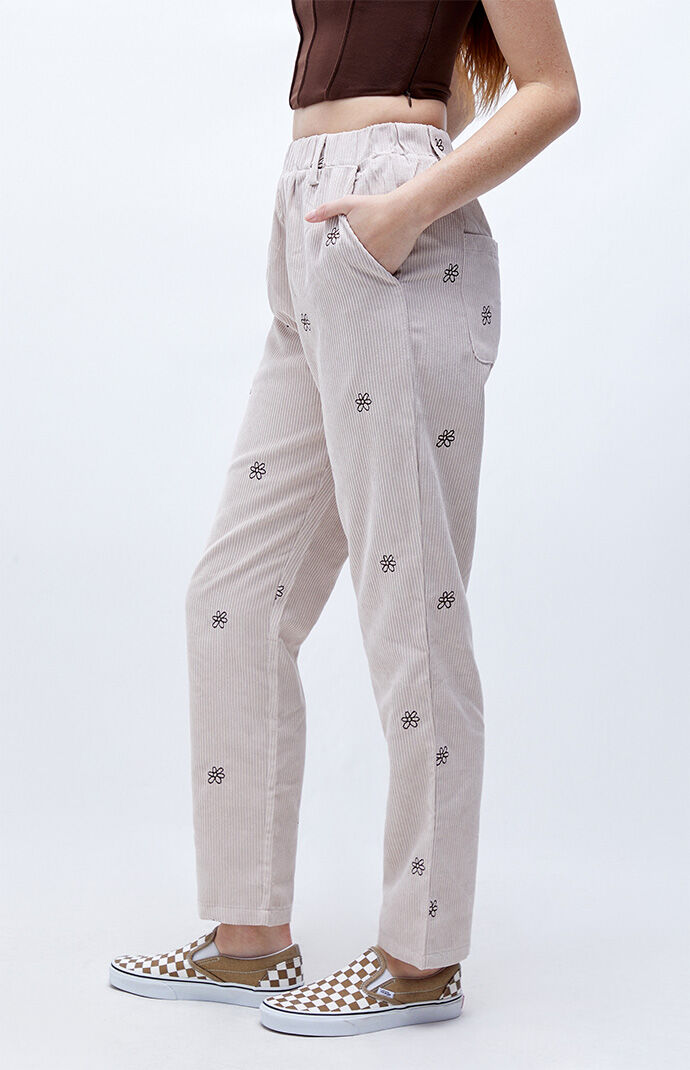 Daisy Street Embroidered Corduroy Pants 