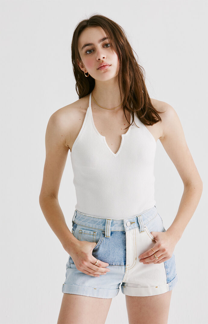 Notch Neck Halter Top