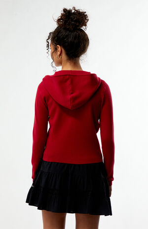 Stanford Cardinal Ribbed Zip Up Hoodie image number 4