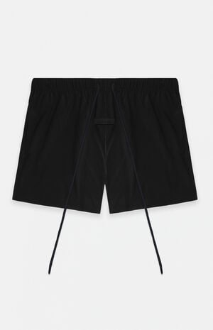 Women's Jet Black Nylon Running Shorts image number 6