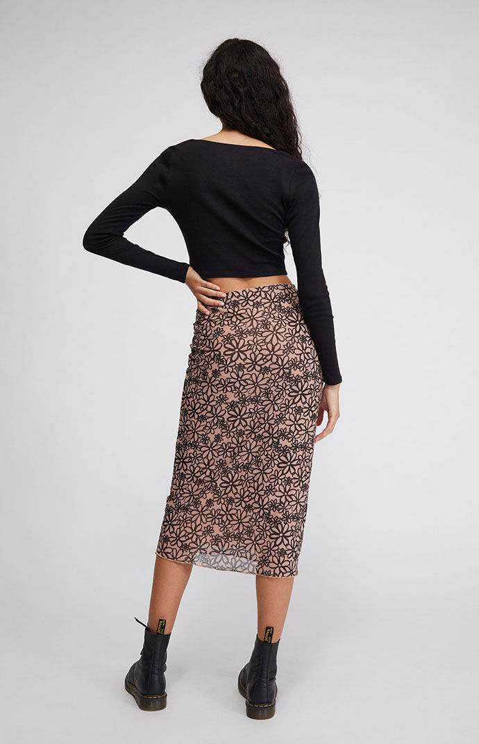 LA Hearts Mesh Midi Skirt PacSun