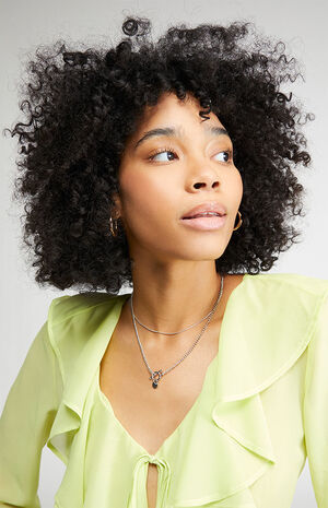 2 Pack Silver Toggle Disc Necklaces image number 1