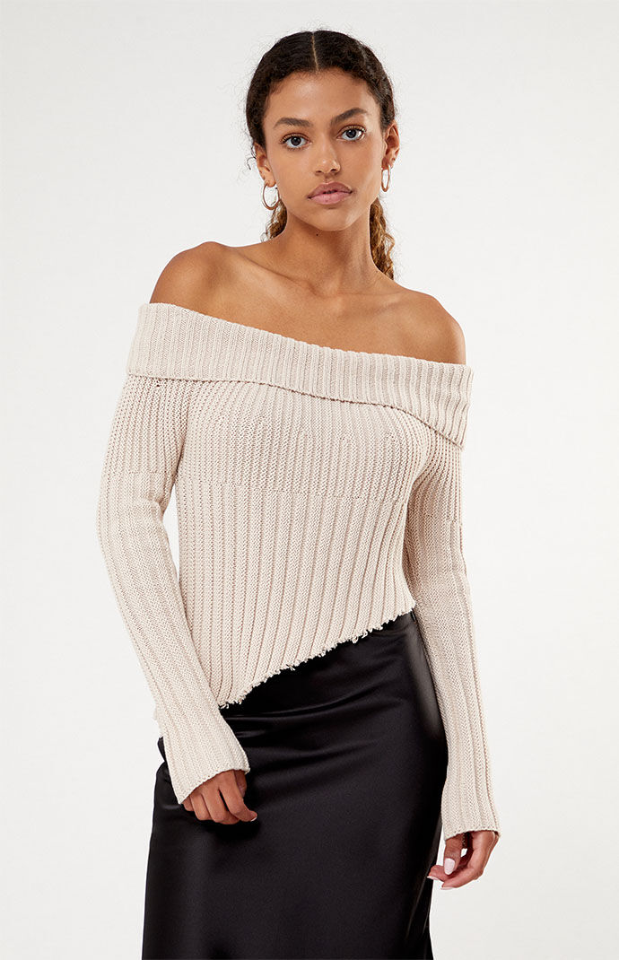 Asymmetrical shoulder sweater hotsell
