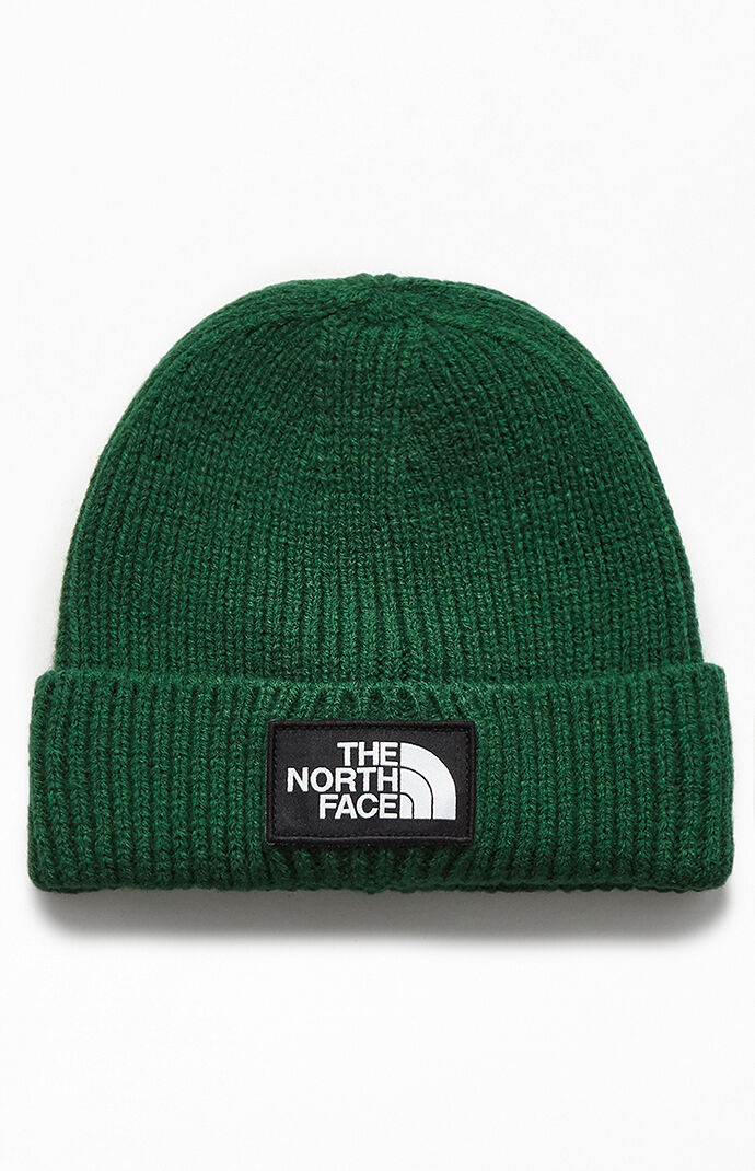 north face beanie green