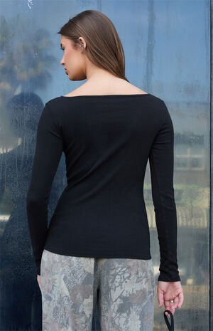 Black Jennie Long Sleeve Top image number 3