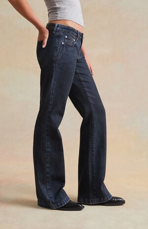 Dark Blue Low Rise Bootcut Jeans image number 3