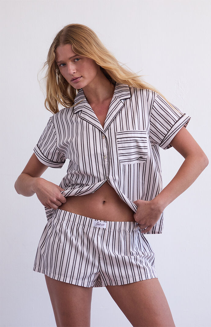PS GOODNIGHT Striped Mini Pajama Shorts
