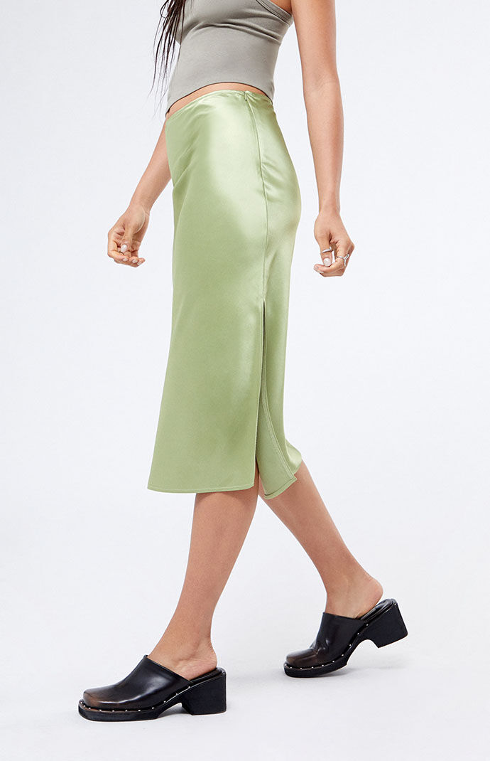 Kendall satin discount midi skirt