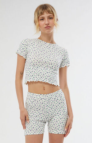 Floral Printed Jersey Biker Shorts image number 2