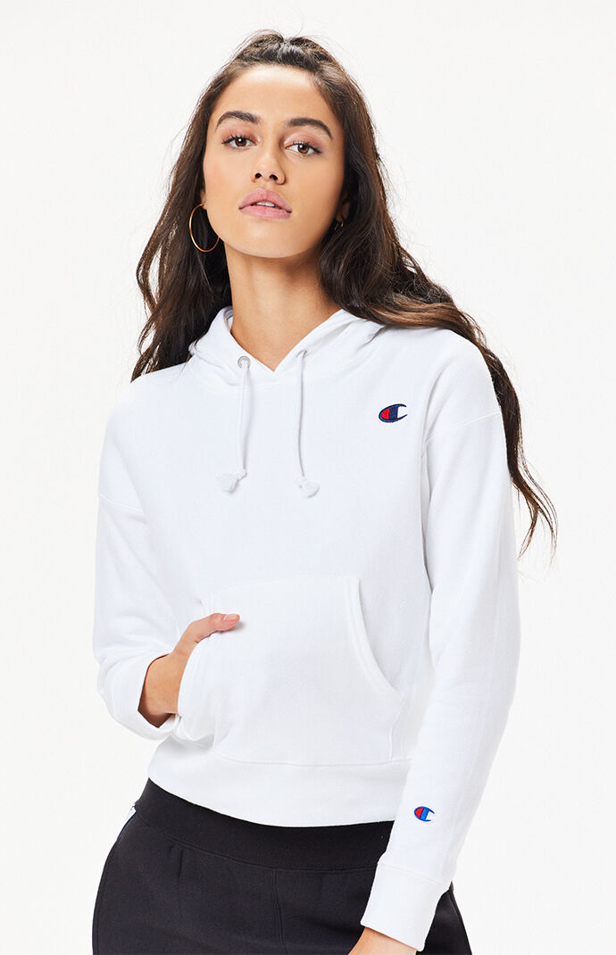 Pacsun white new arrivals champion hoodie