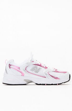White & Pink 530 Sneakers