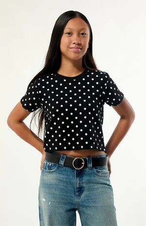Black Polka Dot Skimmer T-Shirt image number 1