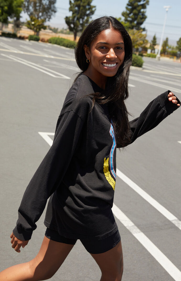 Black Camila Long Sleeve Venice T-Shirt