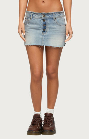 Emree Distressed Denim Mini Skirt image number 1
