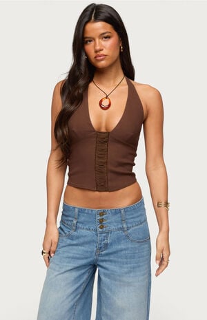 Alira Fringed Panel Halter Top image number 1
