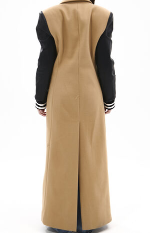 Malone Tan Varsity Trench Jacket image number 3