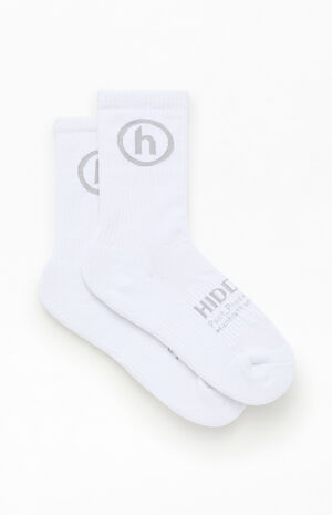 White & Grey Classic Crew Socks image number 2