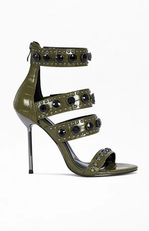 Women's Antonia Olive Stiletto Sandals image number 1