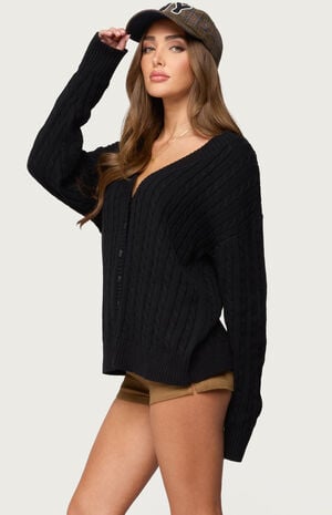 Francine Oversized V Neck Cardigan image number 2