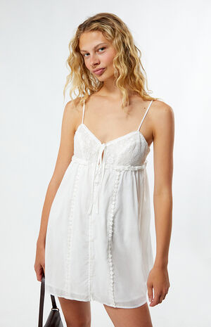 Lacey Button Front Mini Dress image number 2