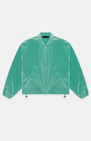 Women's Mint Leaf Crinkle Nylon Shell Bomber Jacket image number 1