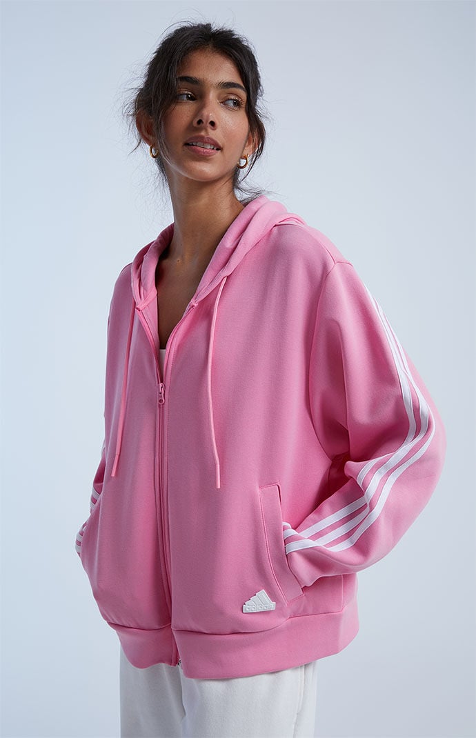 Adidas pink zip up jacket outlet