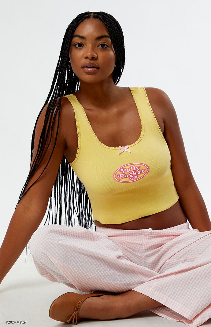 Polly Pocket Yellow Lace Trim Tank Top | PacSun