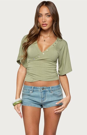Sully Iridescent Wrap Top image number 1