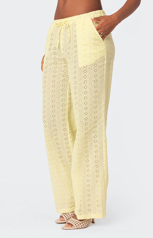 Lemon Lacey Cotton Pants image number 3