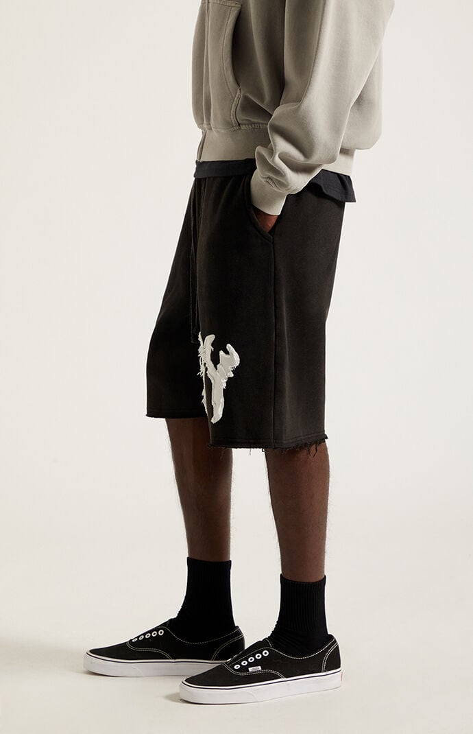 UNKNOWN NY Raw Applique Baggy Sweat Shorts