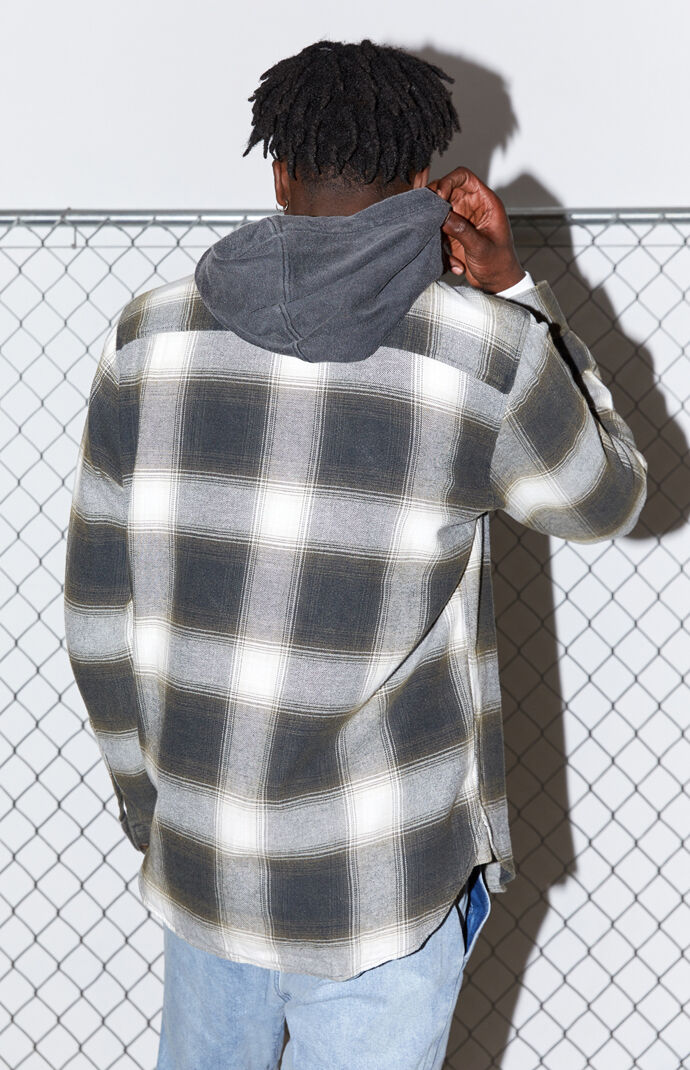 Hooded Plaid Flannel Shirt