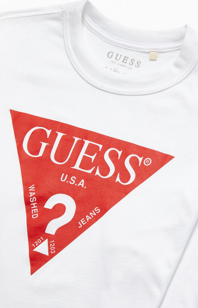 guess red triangle t shirt