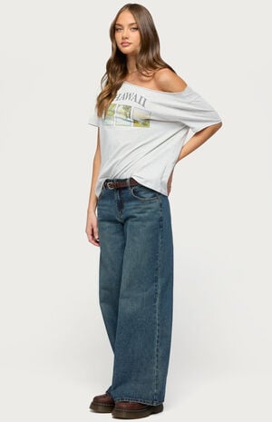 Hawaiian Babe Off The Shoulder T-Shirt image number 4