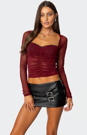 Tristina Ruched Mesh Bra Top image number 1