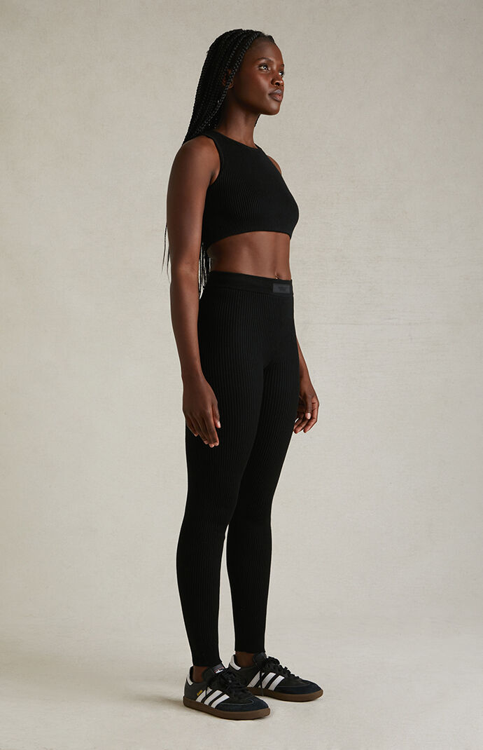 Fear of God Essentials Women s Black Sweater Knit Leggings PacSun