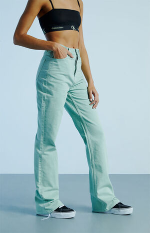 Eco Aqua High Waisted Bootcut Jeans image number 3