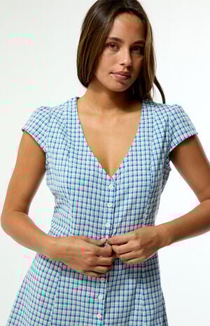 Lola Gingham Cap Sleeve Mini Dress image number 2