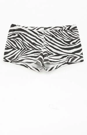 White & Black Zebra Boxer Boyshorts image number 1