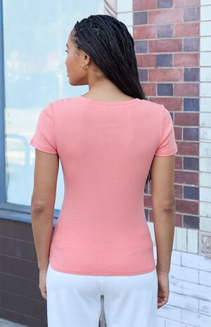 Coral Henley Short Sleeve Top image number 4