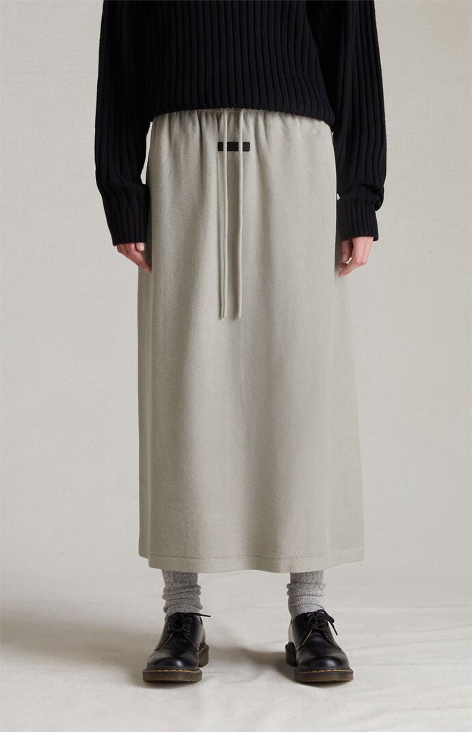 Fear of God Essentials Womens Seal Reverse Fleece Long Skirt