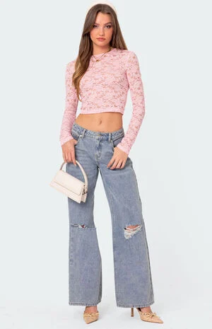 Estella Sheer Lace Top image number 5