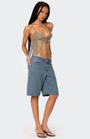 Patchwork Lacey Mesh Top image number 4