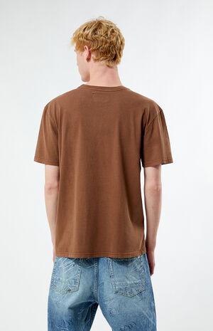 Brown Los Angeles Embroidered Vintage Wash T-Shirt image number 5