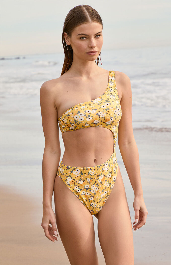 Salero Swim One Shoulder Cutout One Piece Swimsuit Pacsun